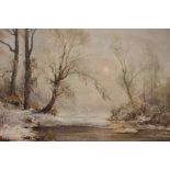 Kenneth Denton RSMA framed oil on canvas 'Winter Morning Norfolk'