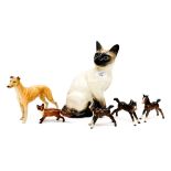 A Beswick Siamese cat 1882, a Greyhound,