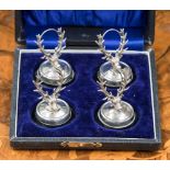A set of four menu holders designed as stags head/antlers,