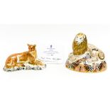 Royal Crown Derby Lioness limited edition 509/950, with certificate, 1st quality, gold stopper,