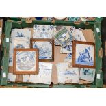 A collection of delft tiles,