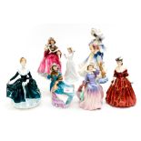 Seven Royal Doulton figurines Sunday Morning, Katherine with Love, Janine, Blythe Morning,