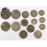A collection of continental and English coins including silver