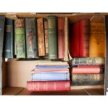 A box containing a quantity of vintage and antiquarian books, mostly adventure stories.