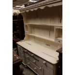 Large painted pine kitchen dresser
