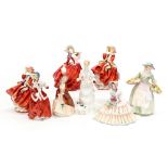 Eight Royal Doulton figurines 'Top of The Hill' (2) Autumn Breezes, Christmas Morning, Daydreams,