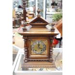 German walnut mantle clock