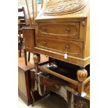 A collection of furniture comprising an early 20th Century oak bureau, a mahogany dressing table,