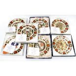 A set of six Royal Crown Derby Imari Christmas plates, limited editions of 2500,