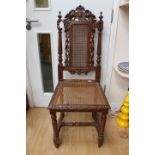 Set of six Victorian canework seated chairs in the 17th century style,