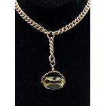 A citrine and gold fob seal,