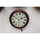 A 19th century mahogany wall clock by F.