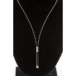 An 18ct white gold and diamond wire necklace,