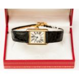 Cartier, a ladies Must De Cartier gold plated Tank wristwatch,