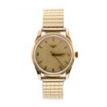 Longines, a circa 1950's/1960's gentleman's Longines gold plated wristwatch,