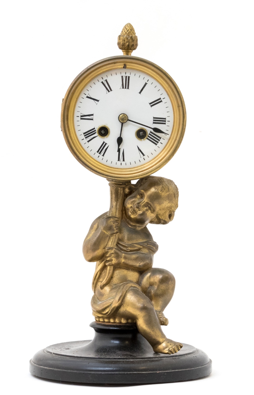 A late 19th Century French gilt metal bracket clock,