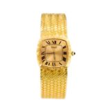 Piaget, a circa 1970's ladies 18ct gold Piaget wristwatch, 2cm square dial with Roman numerals,