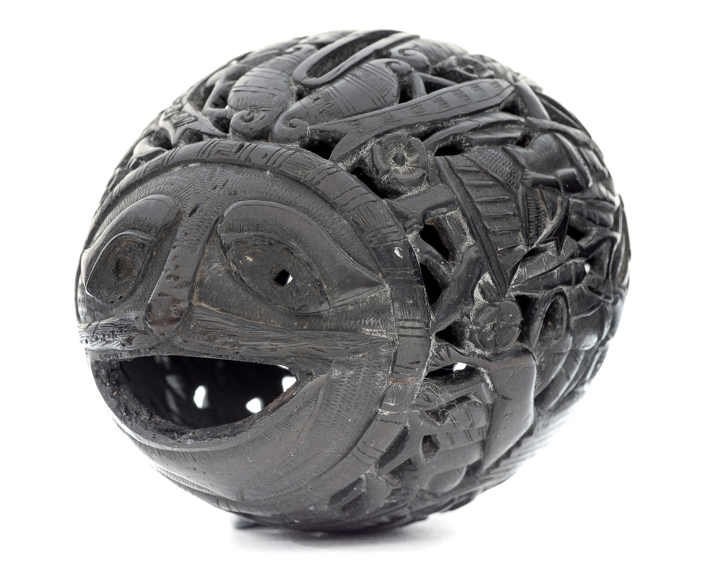 A 19th Century Indo Portuguese coconut money box,