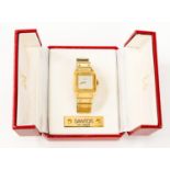 Cartier, a circa 1980 18ct gold Cartier Santos wristwatch,