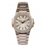 Patek Philippe, a circa 2010 Patek Philippe 18ct white gold Nautilus automatic wristwatch,