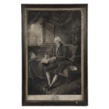 Collection of 18th-century framed mezzotint portraits: 'Jonas Hanway Esquire' (English traveller