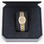 Chopard, a ladies bi-metal Chopard wristwatch, 2cm circular slate dial with diamond set numerals,