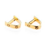 Pair of boxed 18ct gold Cartier 'stirrup' cuff links,