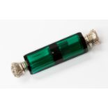 A 19th Century green glass double ended scent bottle,