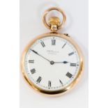 J. W. Benson, a 9ct gold J.W. Benson open faced pocket watch, 4.5cm, topwind, movement No.