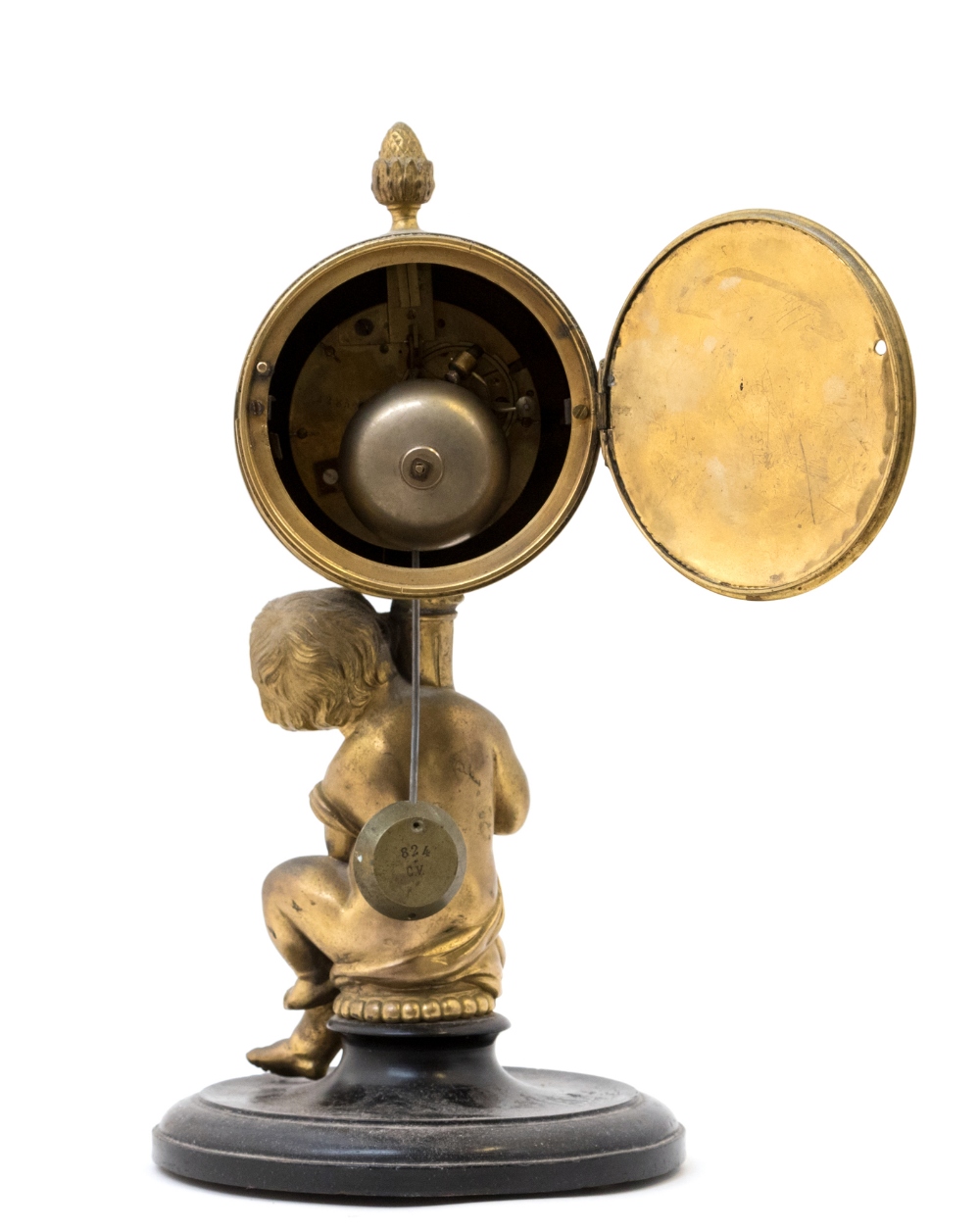 A late 19th Century French gilt metal bracket clock, - Image 2 of 2