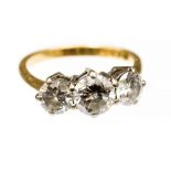 A diamond three stone ring,