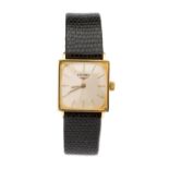 Longines, a circa 1960's gentleman's 18ct gold Longines wristwatch, 2.