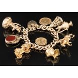 A 9ct gold charm bracelet,