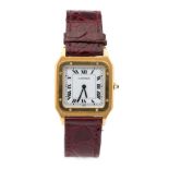 Cartier, a gentleman's classic Cartier 18ct gold Santos 100 wristwatch, 2.