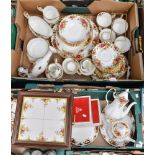A large quantity of Royal Albert Old Rose to include cake stand tray,