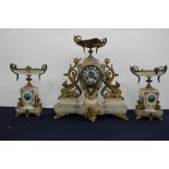 A French garniture clock set,