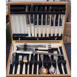 A canteen of silver plated cutlery in presentation case,