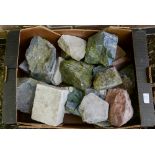 A quantity of hardstone specimens, including Lapis, quartz,