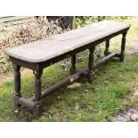 A joined oak long table,