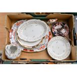 A collection of ceramics, including three early 19th Century Derby Bloor plates,