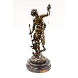 Bronzed spelter figure signed C.H.