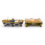 A French Empire porcelain inkstand,