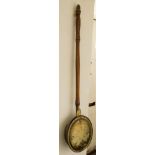 A George III fruitwood handled warming pan,