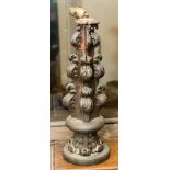 An acanthus carved wooden table lamp,