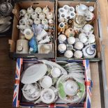 Three boxes of assorted ceramics, including Royal Albert Lavender Rose part tea service,