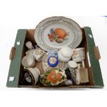 A parcel lot to include 19th century French porcelain, Mintons Haddon Hall, Gouda Holland,