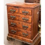 A Victorian miniature pine chest of two short and three long drawers