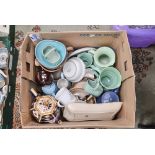 Assorted Lovatts & Langley ware jugs, posy baskets, Beswick spotted asymmetric bowl,