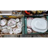 A box of Royal Crown Derby Posie pattern tea, coffee and wares,