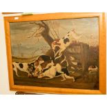 A pair of naive school hunting scenes, oil on board,